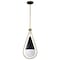 Nuvo Admiral 1-Light Pendant 6 in. Matte Black and Natural Brass White Opal Glass 60/7902 - alternate 1